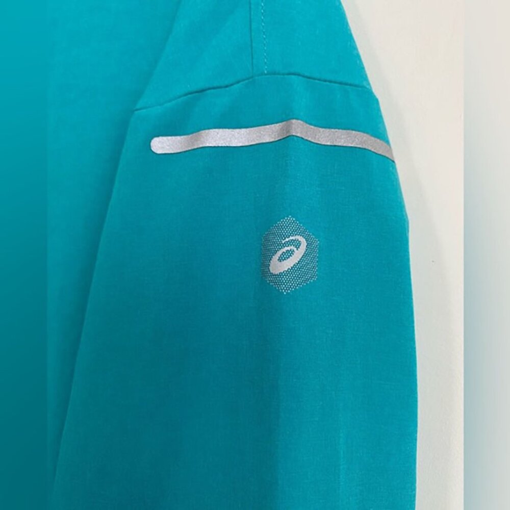 Asics LiteLong Sleeve Pullover Cover up In Teal / Turquoise size M - Picture 4 of 10